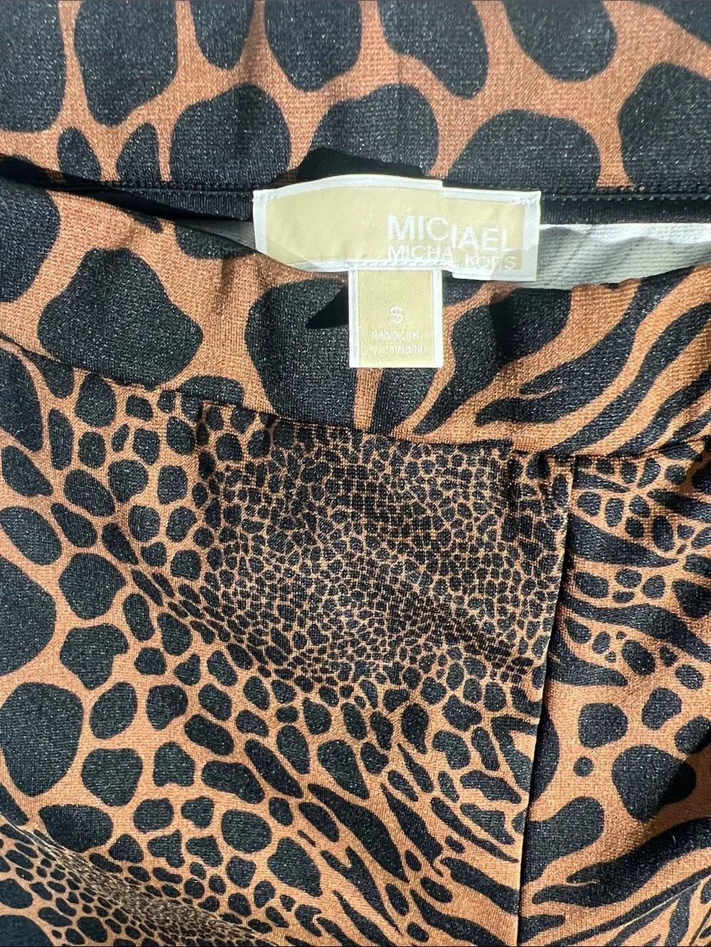 Michael Kors Brown and Black Animal Print Leggings